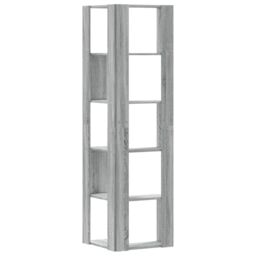 Berkfield Home Corner Bookcase 5-Tier Grey Sonoma 50x50x179 cm Engineered Wood - Size: 50 x 50 x 179 cm - thumbnail 6