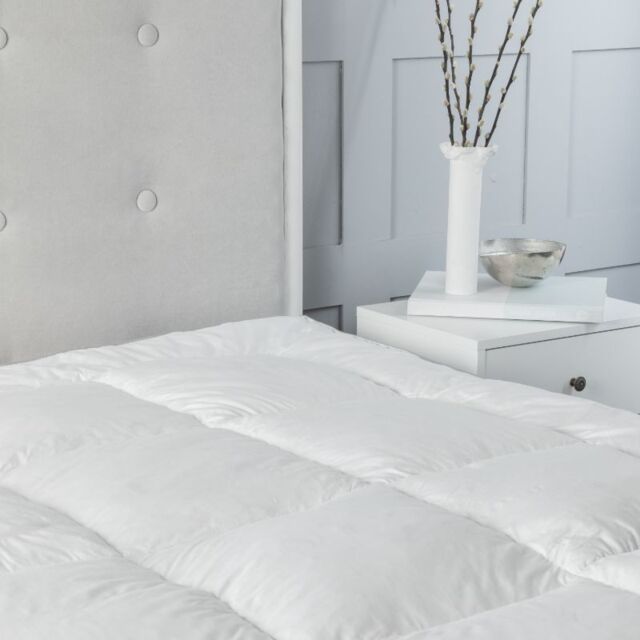 Snug City Duck Feather & Down Luxury Mattress Enhancer Bed Topper in White - Size: Small Double - image 1