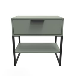 Ready Assembled 2 U Tamworth Single 1 Drawer Bedside Cabinet (Ready Assembled) in Pale Green - thumbnail 1