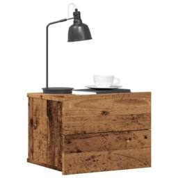 Berkfield Home Durable Wall-mounted Bedside Cabinet Old Wood 40x32x30 cm in Brown - Size: 40 x 32 x 30 cm - thumbnail 2