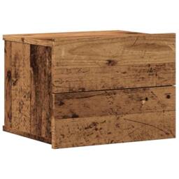 Berkfield Home Durable Wall-mounted Bedside Cabinet Old Wood 40x32x30 cm in Brown - Size: 40 x 32 x 30 cm - thumbnail 3