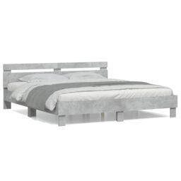 Berkfield Home Bed Frame without Mattress Concrete Grey 180x200 cm Super King - thumbnail 2