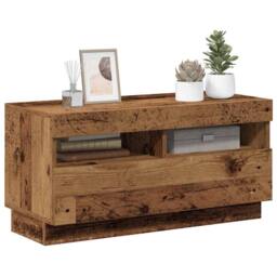 Berkfield Home TV Cabinet with LED Lights Old Wood 80x35x40 cm Engineered Wood - Size: 80 x 35 x 40 cm - thumbnail 5
