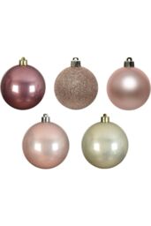 Kaemingk Shatterproof Plain Bauble (Pack of 30) in Pink - thumbnail 1
