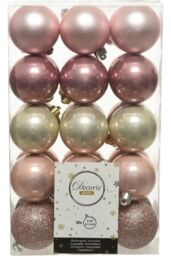 Kaemingk Shatterproof Plain Bauble (Pack of 30) in Pink - thumbnail 2
