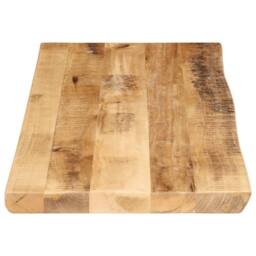 Berkfield Home Table Top Live Edge 90x40x2.5 cm Solid Wood Rough Mango in Brown - thumbnail 4
