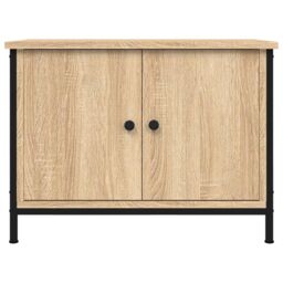 Berkfield Home TV Cabinet with Doors Sonoma Oak 60x35x45 cm Engineered Wood in Brown - Size: 60 x 35 x 45 cm - thumbnail 5