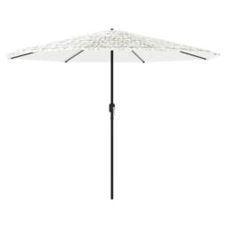 Berkfield Home Durable Garden Parasol with Steel Pole White 324x324x247 cm - Size: 324 x 324 x 247 cm - thumbnail 3