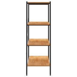 Berkfield Home 4-Tier Shelving Unit Black & Oak 80x40x130 cm - Size: 80 x 40 x 130 cm - thumbnail 4