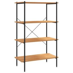 Berkfield Home 4-Tier Shelving Unit Black & Oak 80x40x130 cm - Size: 80 x 40 x 130 cm - thumbnail 2