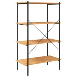 Berkfield Home 4-Tier Shelving Unit Black & Oak 80x40x130 cm - Size: 80 x 40 x 130 cm - thumbnail 5