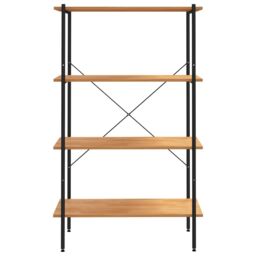 Berkfield Home 4-Tier Shelving Unit Black & Oak 80x40x130 cm - Size: 80 x 40 x 130 cm - thumbnail 3