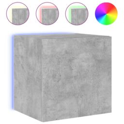 Berkfield Home TV Wall Cabinets with LED Lights 2 pcs Concrete Grey 40.5x35x40 cm - thumbnail 7