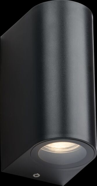 Netlighting Knightsbridge ALANA 230V IP65 GU10 Polycarbonate UpDown Wall light Black ALC2BK - image 1