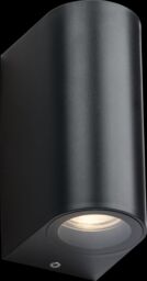 Netlighting Knightsbridge ALANA 230V IP65 GU10 Polycarbonate UpDown Wall light Black ALC2BK - thumbnail 1