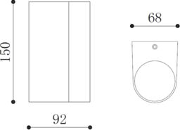 Netlighting Knightsbridge ALANA 230V IP65 GU10 Polycarbonate UpDown Wall light Black ALC2BK - thumbnail 2