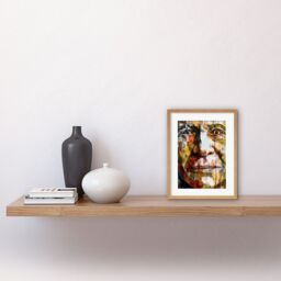"Artery8 Wall Art Print Behind Every Face a Story Close Up Bold Painting Artwork Framed 9X7 Inch in Beige - Size: W7"" x H9""" - thumbnail 2
