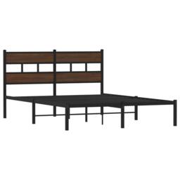 Berkfield Home Elegant Bed Frame without Mattress with Headboard Brown Oak 137x190 cm