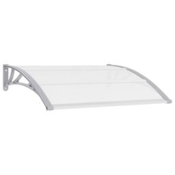 Berkfield Home Door Canopy Grey & Transparent 120x80 cm PC - thumbnail 1
