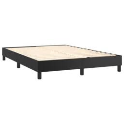 Berkfield Home Durable Box Spring Bed Frame Black 135x190 cm Double Faux Leather - thumbnail 4