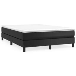 Berkfield Home Durable Box Spring Bed Frame Black 135x190 cm Double Faux Leather - thumbnail 3