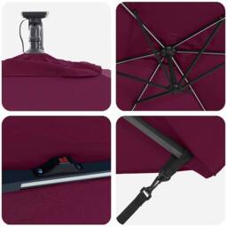 Berkfield Home Cantilever Banana Parasol Bordeaux red 294 x 200 x 254 cm in Wine - thumbnail 9