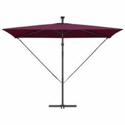 Berkfield Home Cantilever Banana Parasol Bordeaux red 294 x 200 x 254 cm in Wine - thumbnail 6