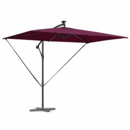 Berkfield Home Cantilever Banana Parasol Bordeaux red 294 x 200 x 254 cm in Wine - thumbnail 3