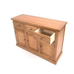 Cabinet Bits Salerno Light Wood 3 Drawer 3 Door Sideboard Brass Knob in Light Brown - thumbnail 5