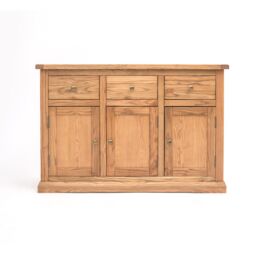 Cabinet Bits Salerno Light Wood 3 Drawer 3 Door Sideboard Brass Knob in Light Brown - thumbnail 1