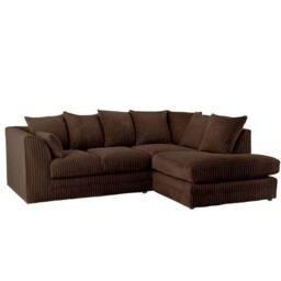 Bliss Furniture Jumbo Cord 4-Seater Right Hand Corner Sofa in Brown, Cozy & Elegant in Brown - Size: 14 Pack