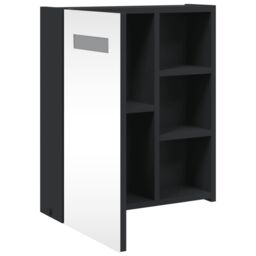Berkfield Home Bathroom Mirror Cabinet with LED Light Black 45x13x52 cm - Size: 45 x 13 x 52 cm - thumbnail 5