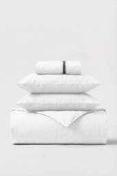 Bedable 100% Cotton Bedding Set 300 Thread Count - Percale Cooling Sheets - King Size Pillowcase 50x90cm in White - Size: Double - thumbnail 2