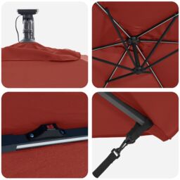 Berkfield Home Cantilever Banana Parasol Terracotta 294 x 200 x 254 cm - thumbnail 7