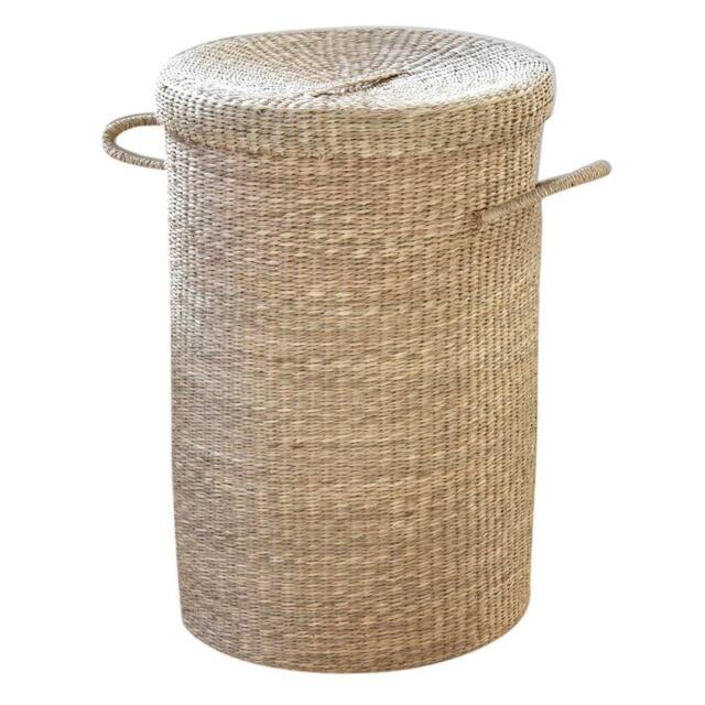 CALICOSY Natural Seagrass Laundry Basket in Light Brown - image 1