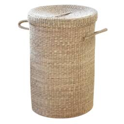 CALICOSY Natural Seagrass Laundry Basket in Light Brown - thumbnail 1