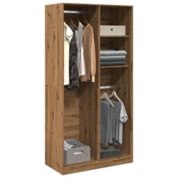 Berkfield Home Wardrobe Artisian Oak 100x50x200 cm Engineered Wood in Brown - Size: 100 x 50 x 200 cm - thumbnail 1