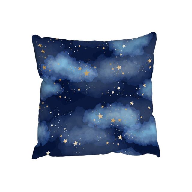 Benjamin Tate Design Cushions - Dark blue sky with gold foil constellations (Cushion)
