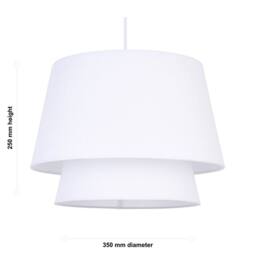 First Choice Lighting Ambra - Two Tier White Fabric Easy Fit Pendant Shade - thumbnail 6