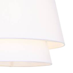 First Choice Lighting Ambra - Two Tier White Fabric Easy Fit Pendant Shade - thumbnail 2