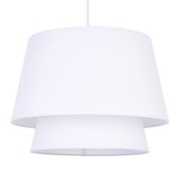 First Choice Lighting Ambra - Two Tier White Fabric Easy Fit Pendant Shade - thumbnail 1