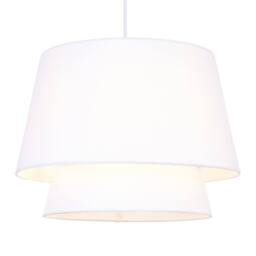 First Choice Lighting Ambra - Two Tier White Fabric Easy Fit Pendant Shade - thumbnail 3