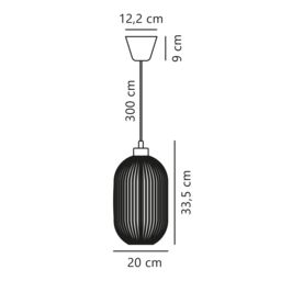 Nordlux Vintage Indoor Pendant Light White Glass E27 Ribbed - Mains Powered, IP20 - thumbnail 6