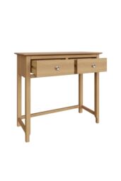 FWStyle Natural Oak 2 Drawer Dressing Table Large Bedroom Furniture Modern in Brown - thumbnail 3