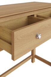 FWStyle Natural Oak 2 Drawer Dressing Table Large Bedroom Furniture Modern in Brown - thumbnail 4