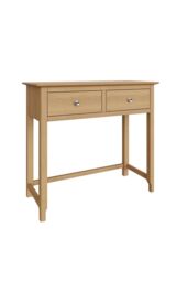 FWStyle Natural Oak 2 Drawer Dressing Table Large Bedroom Furniture Modern in Brown - thumbnail 2