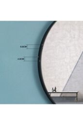 Living and Home 40cm Black Round Bathroom Mirror, Anti-Fog & Explosion-Proof Aluminium Frame - thumbnail 5