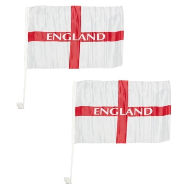 30cm x 46cm Set of 2 England St George Cross  Flag for Support Parade Sporting Events Decoration