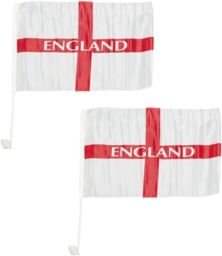 30cm x 46cm Set of 2 England St George Cross  Flag for Support Parade Sporting Events Decoration - thumbnail 3