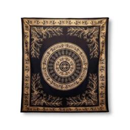 KDMD Elephant Jungle Double Cotton Bedspread & Wall Hanging - Black Gold - thumbnail 4